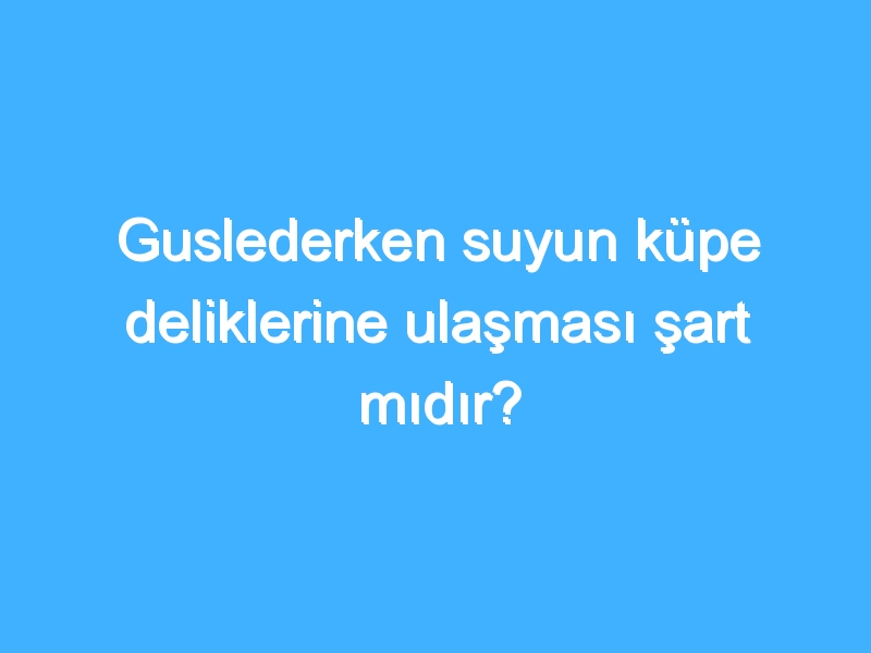 Guslederken suyun küpe deliklerine ulaşması şart mıdır? 1 Guslederken suyun küpe deliklerine ulaşması şart mıdır?
