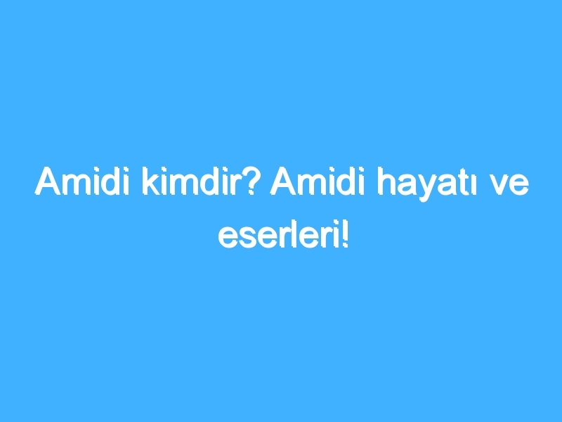 Amidi kimdir? Amidi hayatı ve eserleri!
