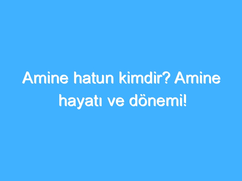 Amine hatun kimdir? Amine hayatı ve dönemi!