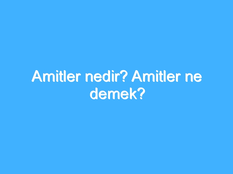 Amitler nedir? Amitler ne demek?