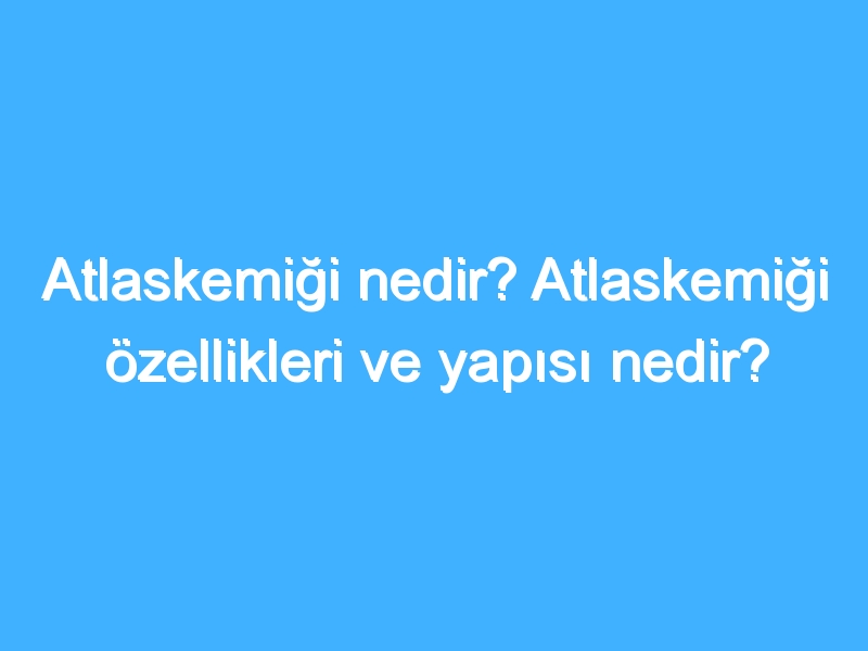 Atlaskemiği nedir? Atlaskemiği özellikleri ve yapısı nedir? 1 Atlaskemiği nedir? Atlaskemiği özellikleri ve yapısı nedir?