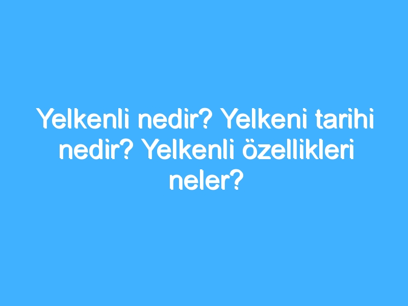 Yelkenli nedir? Yelkeni tarihi nedir? Yelkenli özellikleri neler?